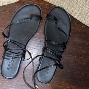 Asos black strap up sandals